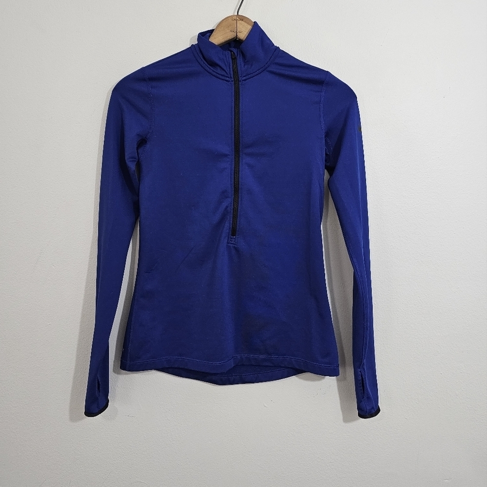 Nike Pro Dri-Fit Blue Long Sleeve Half-Zip Top